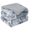 PiccoCasa Luxury Shaggy Faux Fur Fleece Soft Warm Reversible Tie-dye Blankets - 4 of 4