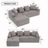 TiramisuBest LY-003 Beige White Deep Seat Compression Sofa 3 Seater with Beige for sofa - 3 of 4