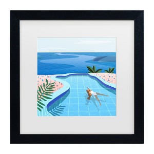 Trademark Fine Art - Petra Lizde  Girl in Pool Matted Framed Art - 1 of 4
