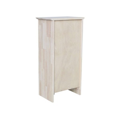 Adjustable Unfinished Solid Wood Shaker Bookcase, 36-Inch Tall