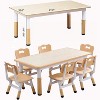 Acekool Kids Table and 6 Chairs Set, Height Adjustable Multi-Activity Table with Graffiti Desktop, Non-Slip, Ages 2-10 - 3 of 4