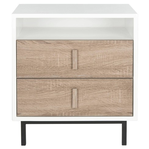 Kefton Storage Cabinet White Oak Black Safavieh Target