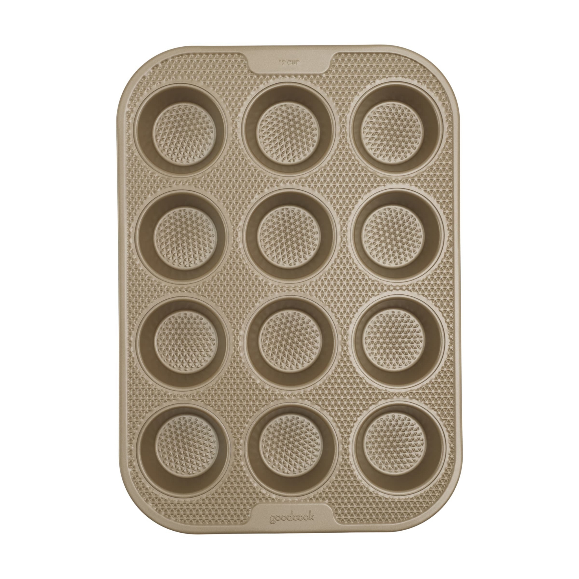 GoodCook 12c Best Bake Nonstick Muffin Pan: Carbon Steel Cupcake Tray, Dishwasher-Safe, Lifetime Warranty