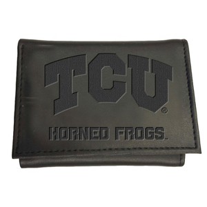 Evergreen NCAA TCU Horned Frogs Black Leather Trifold Wallet Officially Licensed with Gift Box - 1 of 1