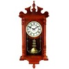 Bedford Clocks Collection 25 Inch Wall Clock with Pendulum and Chime in Dark Redwood Oak Finish - 4 of 4