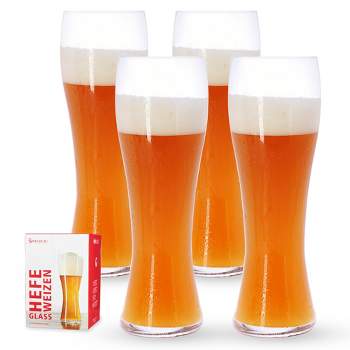 Spiegelau Beer Classics Hefeweizen Glasses, Set of 4, Lead-Free Crystal, Modern Beer Glasses, Dishwasher Safe, Hefe Glass Gift Set, 24.7 oz, Clear