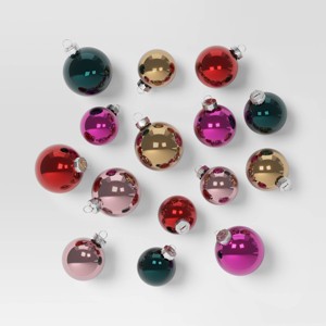 42pc Round Glass Christmas Tree Ornament Set - Wondershop™ - 1 of 3