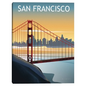 18" x 24" San Francisco II by Omar Escalante Canvas Art Print - Masterpiece Art Gallery: Modern Vertical Cityscape Wall Decor - 1 of 4