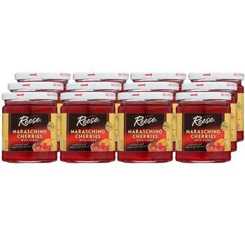 Reese Maraschino Cherries with Stems - Case of 12/10 oz