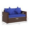 Wicker Loveseat, Patio Furniture Couch with Cushions, 2 Seat PE Rattan Sofa, 2 Throw Pillows - 3 of 4