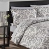 Gray Damask Tanner Reversible Comforter Set (Queen) - Marble Hill