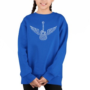 LA Pop Art Amazing Grace - Girl's Word Art Crewneck Sweatshirt - 1 of 3