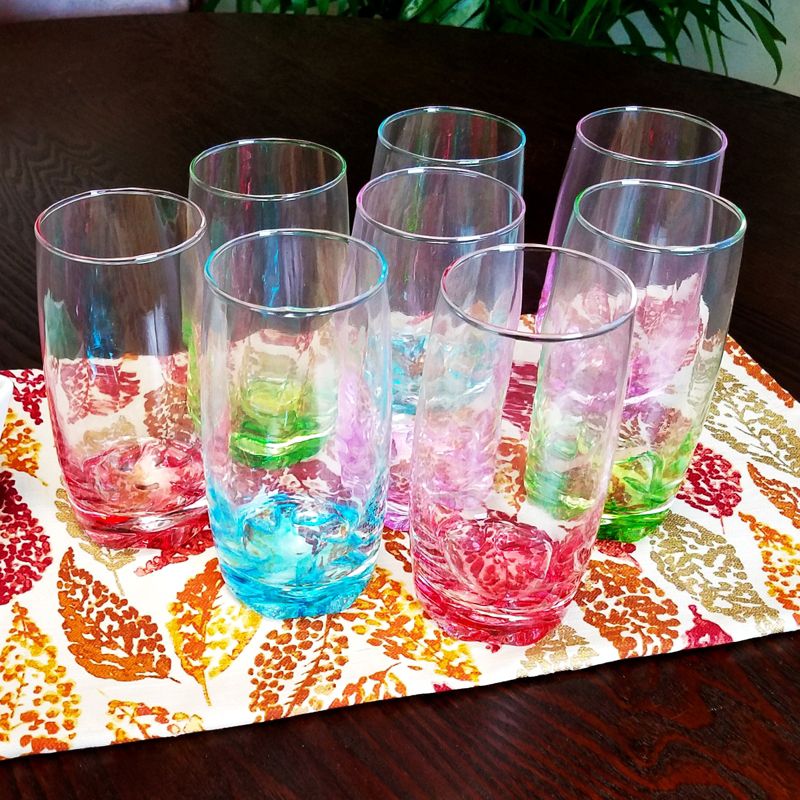 Gibson Karissa 8 Piece Glass Tumbler Set in Assorted Colors, 3 of 6