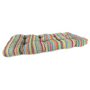 Outdoor Wicker Sette Cushion In Bramlett stripe Carotene - Jordan Manufacturing