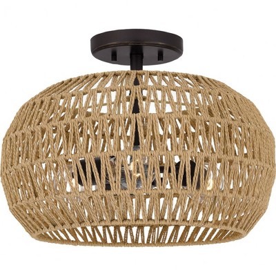 Quoizel Lighting Casablanca 3 - Light Semi-Flush Mount in  Palladian Bronze