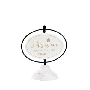 VIP Metal 9 in. White Oval Tabletop Sign Our House - 1 of 4