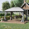 Outsunny 13' x 10' Patio Gazebo Outdoor Canopy Shelter with Sidewalls, Double Vented Roof, Steel Frame for Garden, Lawn, Backyard and Deck - image 3 of 4