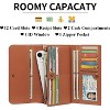 Women’s RFID Blocking Long Wallet Clutch – Vegan Leather Ladies Purse with Embossed Flower Design, Zipper Pocket & Card Holder - 4 of 4
