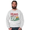 Funny Christmas Hung Like An Elf Men's Crewneck Sweatshirt Brisco Brands - 4 of 4