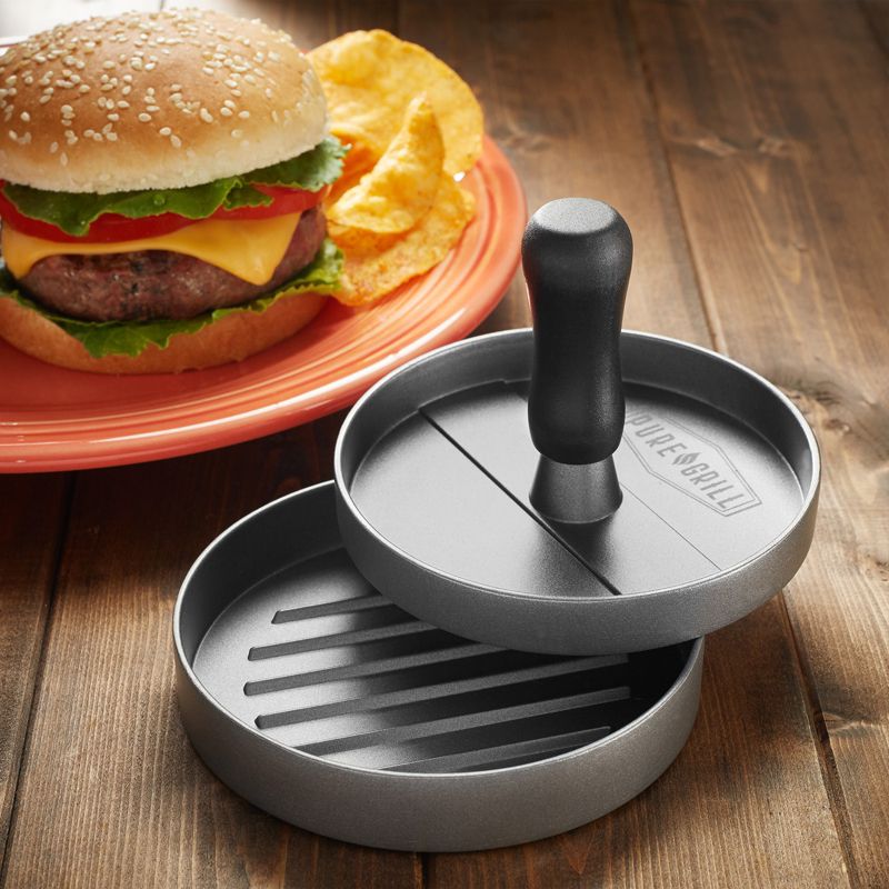 Pure Grill Burger Press, Aluminum BBQ Patty Maker with 100 Wax Papers for Grilling Hamburgers, 5 of 6