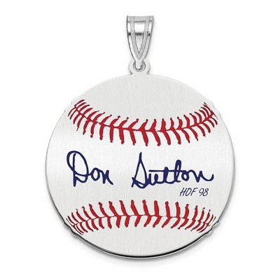 Black Bow Jewelry Sterling Silver Don Sutton Signature MD Enamel Baseball Pendant