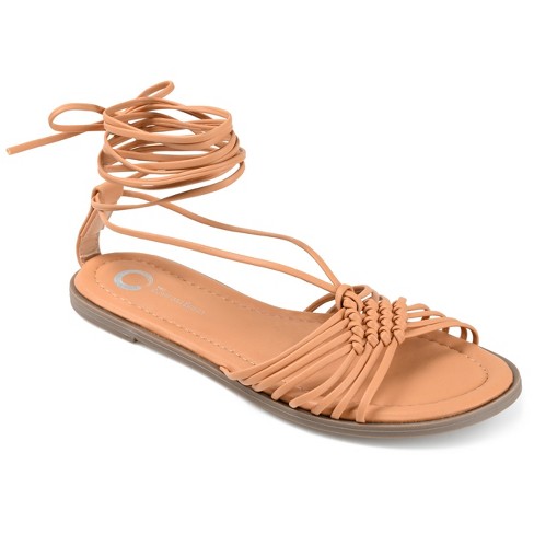 Tan tie up discount sandals