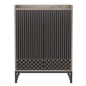Resenkos Shoe Storage Cabinet, Contemporary Diamond Pattern Shoe Cabinet - 29.52"W x 41.34"H for Easy Organization, - 1 of 4