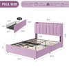 Twin Size Bed Frame with Storage Headboard, Upholstered Platform Bed Frame with 2 Drawers, Wooden Slats Support, No Box Spring Required - 3 of 4