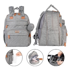 BabbleRoo Diaper Bag Backpack Stylish Hands-Free Baby Bag with Changing Pad, Stroller Straps & Water-Resistant - 1 of 4