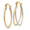 Black Bow Jewelry Double Oval Hoop Earrings in 14k Two Tone Gold - 2 of 4