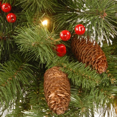 30" Green Crestwood Spruce Artificial Christmas Wreath with LED Lights