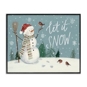 Stupell Industries Let It Snow Magical Snowman in Scenic Snowfield Framed Giclee Art - 1 of 4