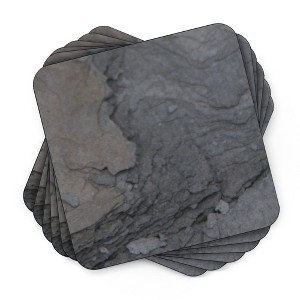 Pimpernel Midnight Slate Coasters, Set of 6 Patterned Stone Cork Backed Drink Mats with Textured Finish, Heat Resistant & Wipe Clean Table Protectors - 1 of 4
