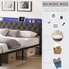 Streamdale Upholstered King Bed with Storage, Charging Station, and LED Lights - 3 of 4
