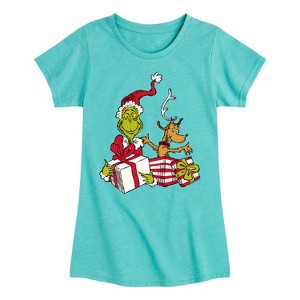 Girls' - Dr. Seuss - Max & Grinch Fitted Short Sleeve Graphic T-Shirt - 1 of 4