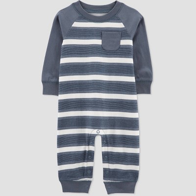 Image of Carter's Just One You® Baby Boys' Striped Jumpsuit - Blue 6M