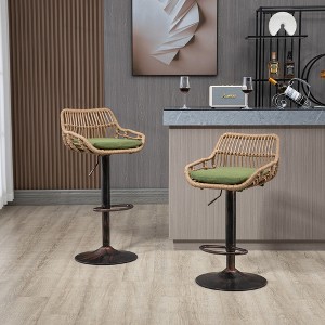 VYNXARIA Modern Swivel Bar Stools Set of 2 Adjustable Counter Height Chairs with Footrest for Kitchen, Dining Room,Green - 1 of 4