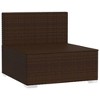 vidaXL Outdoor Patio Middle Sofa with Poly Rattan, Powder-Coated Steel, and Polyester Cushions, Brown and Cinnamon Red, Versatile Seating Solution - 3 of 4