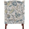 Erommy Upholstered Accent Chair, Floral Print Fabric Armchair,Blue - 4 of 4