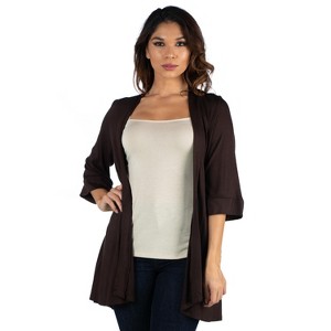 24seven Comfort Apparel Women's Open Front Cardigan - 1 of 4