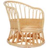 Nordlys Natural Rattan and Beige Fabric Armchair Exotic Boho Upholstery Living Room - 3 of 4