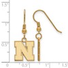 Black Bow Jewelry 14k Yellow Gold Plated Sterling Silver Nebraska Cornhuskers NCAA Dangle Earrings - 2 of 3
