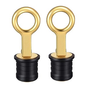 Boat Drain Plug, Snap Handle Drain Plug - 2pcs Marine Drain Bungs (Stainless Steel/Brass), Replacement for 3/4-Inch, 1-Inch, 1-1/4-Inch Holes - 1 of 4