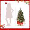 2Pcs 4.5 Ft Pre-Lit Artificial Christmas Tree with 85 Clear Lights,Timer,Pine Cones and Sleigh Base - 2 of 4