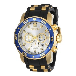 Invicta 17880 Men's Pro Diver Silver Dial Gold Steel & Rubber Strap Chronograph Dive Watch - 1 of 2