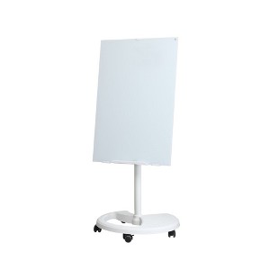 Tempered Glass Whiteboard With Casters Locking System Removable Adjustable Height Heavy-duty Dry Erase Whiteboard - 1 of 4