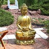 Sunnydaze 36"H Electric Fiberglass Relaxed Buddha Outdoor Water Fountain with LED Light - 4 of 4