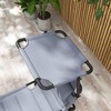 Gulches Outdoor Lounge Chair, Adjustable Backrest Folding Chaise Lounge w/Sunshade Roof & Pillow Headrest for Beach, Camping, Hiking, Gray - 4 of 4