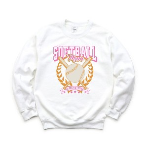 Simply Sage Market Women's Graphic Sweatshirt Softball Mom Crossed Bats - 1 of 3