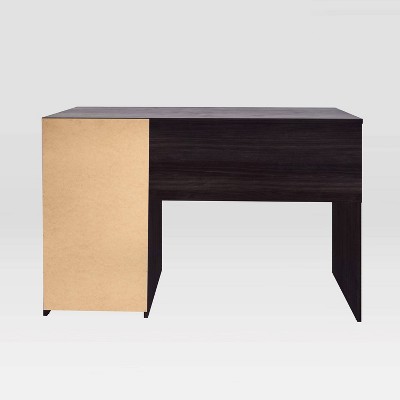 Espresso Particle Board Corner Writing Desk with Drawers